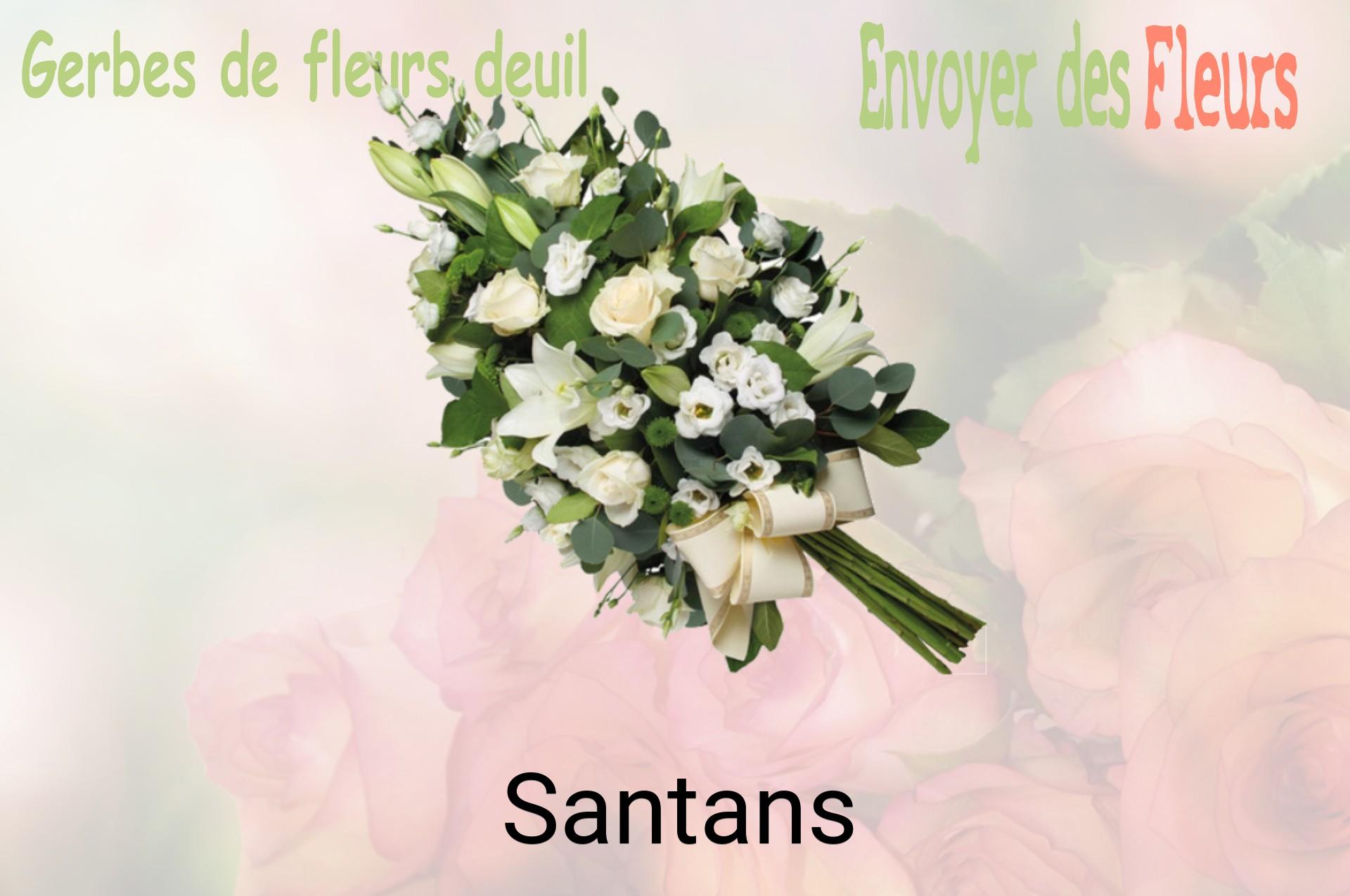 Gerbe de fleurs de deuil livrée à Santans